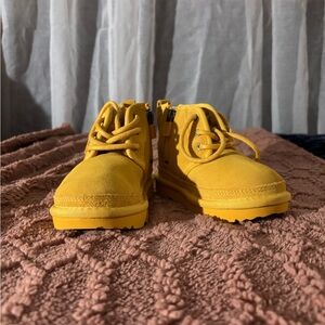 Yellow kids UGG boots